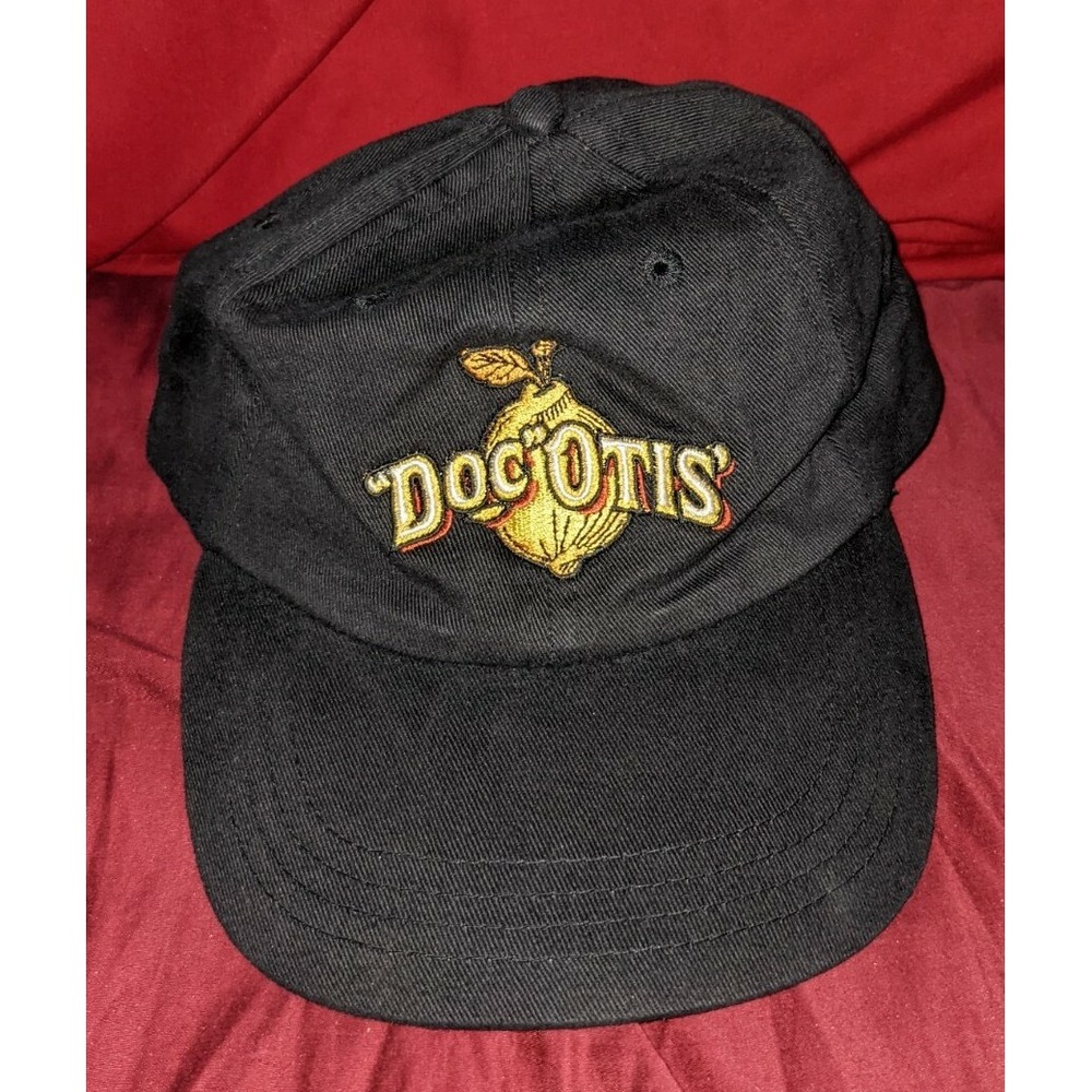 Doc Otis Hard Lemon Strapback Hat Cap Black Alcohol Advertising RARE HTF EUC